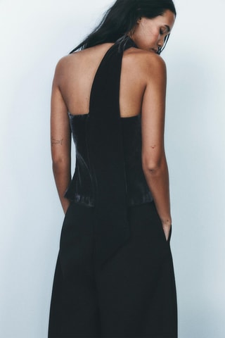 Velours Top - Zwart