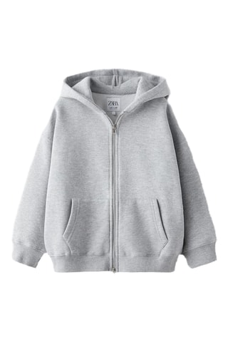 Sweater met capuchon - Gemêleerd Lichtgrijs