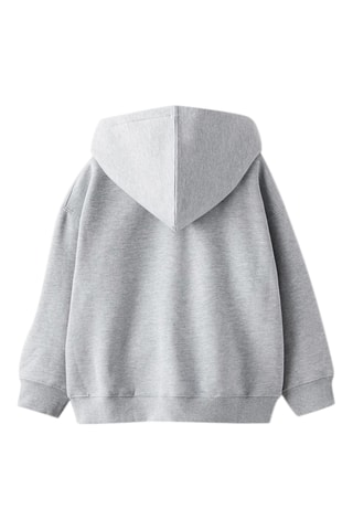 Sweater met capuchon - Gemêleerd Lichtgrijs