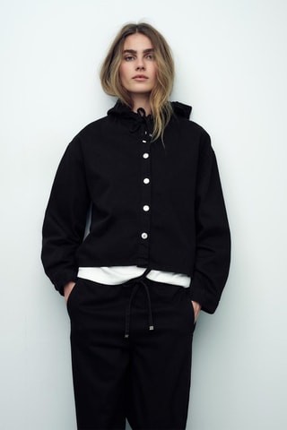 Blouse met Capuchon - Zwart