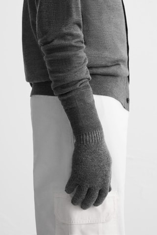 Wollen en Kasjmier Handschoenen - Gemêleerd Donkergrijs