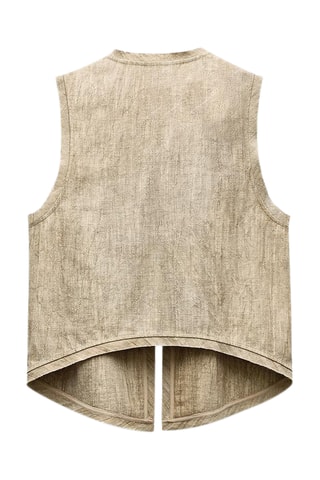 Mouwloos Jasje - Beige en Zilverkleurig