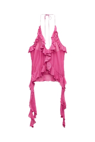 Top met Ruches Roze