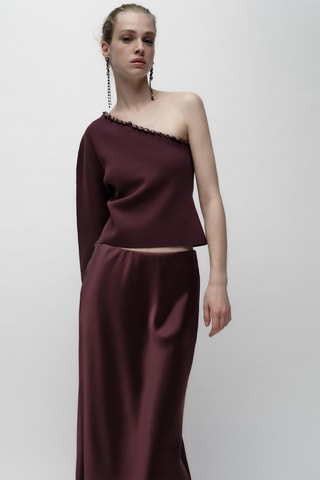 Asymmetrische Top Bordeauxrood