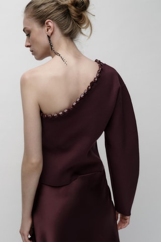 Asymmetrische Top Bordeauxrood
