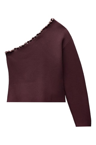 Asymmetrische Top Bordeauxrood