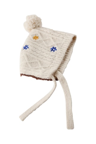 Muts met Pompon - Ecru