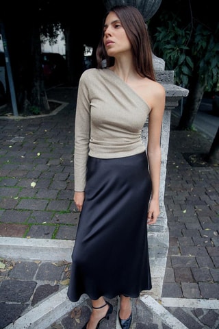 Asymmetrische Top Beige