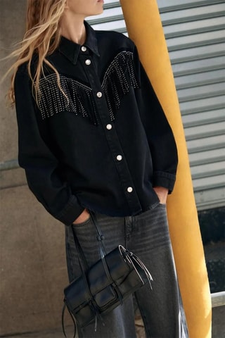 Spijkerblouse. Zwart