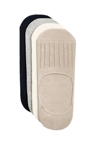 4 Paar Kussenvoetjes - Beige en Wit