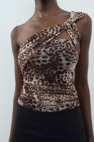Asymmetrische Bodysuit - Bruin