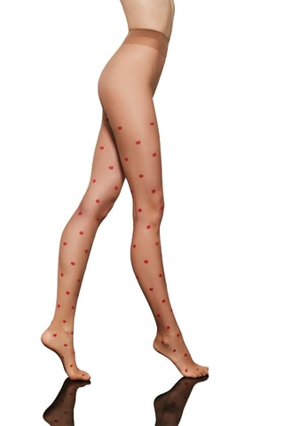 2 collants Chimère - 40 deniers - Nude et rouge
