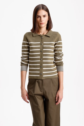 Gilet - Kaki et blanc