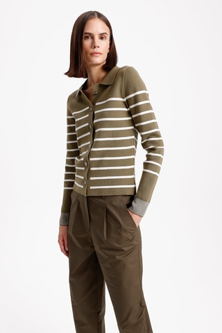 Gilet - Kaki et blanc