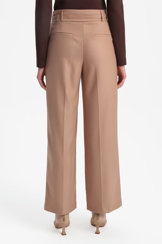 Pantalon wide legs taille haute - Taupe