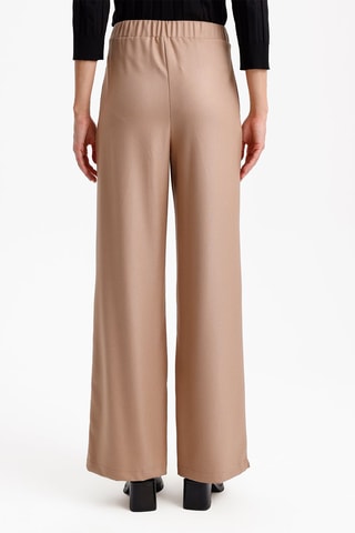 Pantalon wide legs taille haute - Taupe