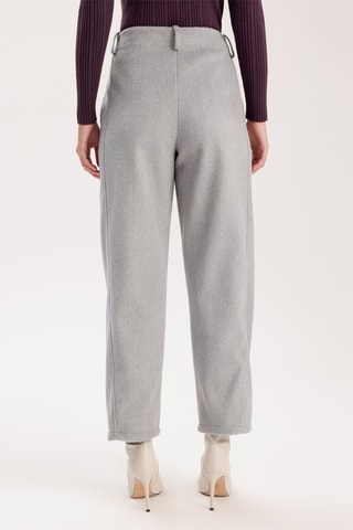Pantalon carotte taille haute - Gris clair