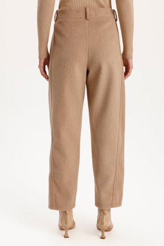 Pantalon carotte taille haute - Taupe