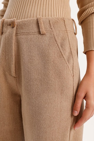 Pantalon carotte taille haute - Taupe