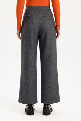 Pantalon wide legs en laine taille haute - Anthracite
