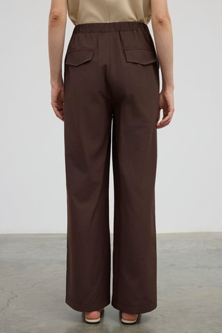 Pantalon taille haute - Marron