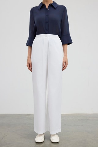 Pantalon taille haute - Blanc