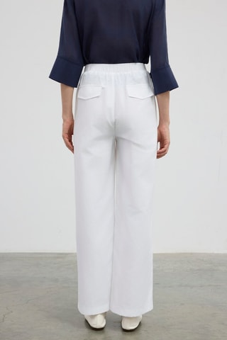 Pantalon taille haute - Blanc
