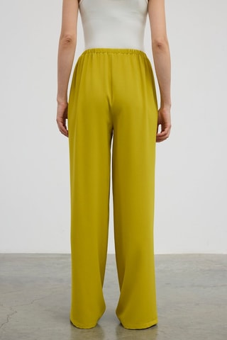 Pantalon taille haute - Vert citron