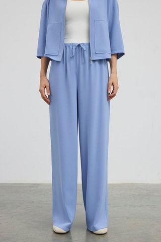 Pantalon taille haute - Bleu