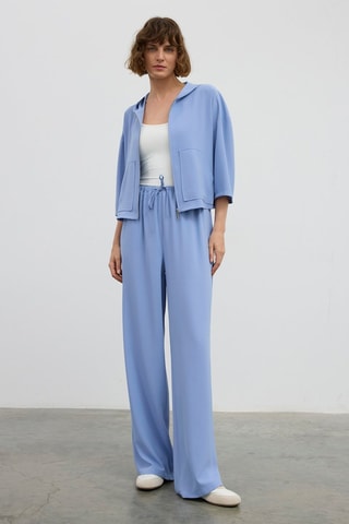 Pantalon taille haute - Bleu