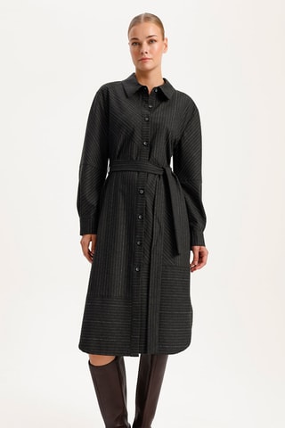 Robe chemise - Anthracite et écru