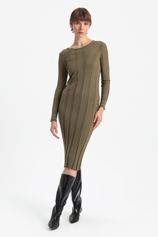 Robe fourreau - Kaki