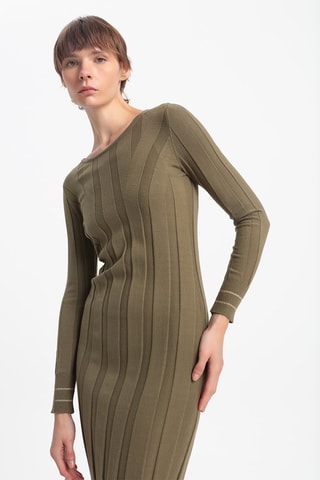 Robe fourreau - Kaki