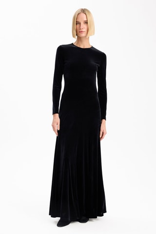 Robe longue en velours - Noir