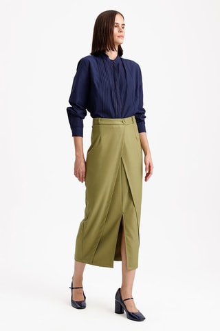 Jupe portefeuille - Vert olive