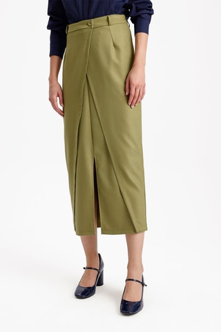 Jupe portefeuille - Vert olive