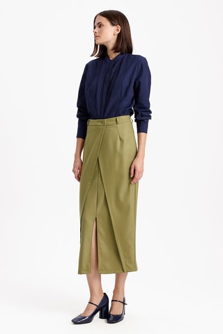 Jupe portefeuille - Vert olive