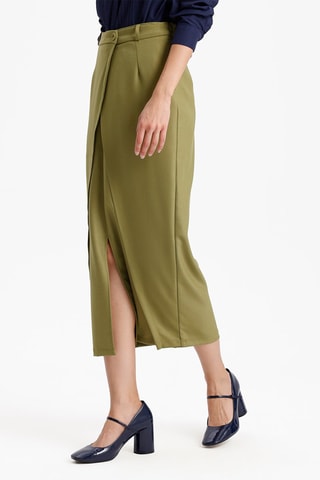 Jupe portefeuille - Vert olive