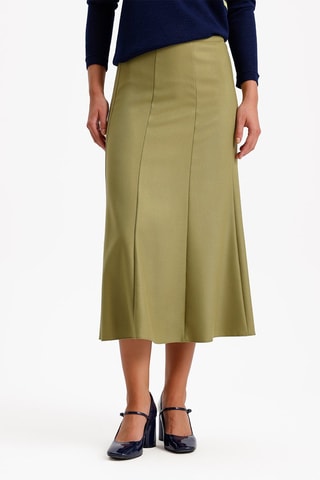 Jupe midi - Vert olive