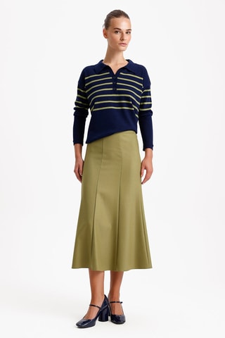 Jupe midi - Vert olive