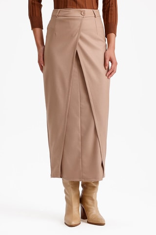 Jupe portefeuille - Taupe