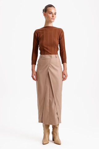 Jupe portefeuille - Taupe