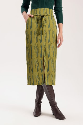 Jupe midi - Vert olive