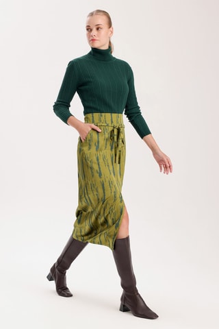 Jupe midi - Vert olive