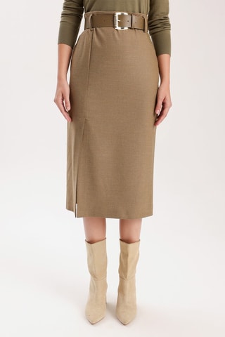 Jupe midi - Marron