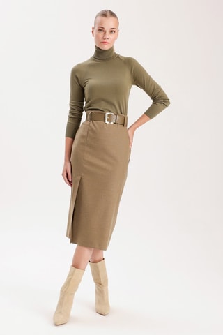 Jupe midi - Marron