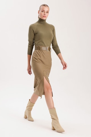 Jupe midi - Marron