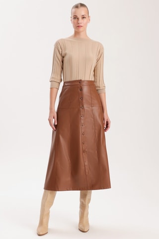 Jupe midi - Marron