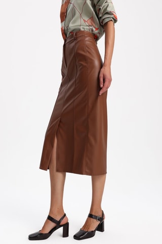 Jupe midi - Marron