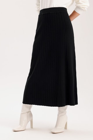 Jupe midi taille haute- Noir